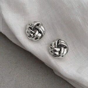 Silver Knot Stud Earrings Classic Twisted Design | Everyday Minimalist Jewelry